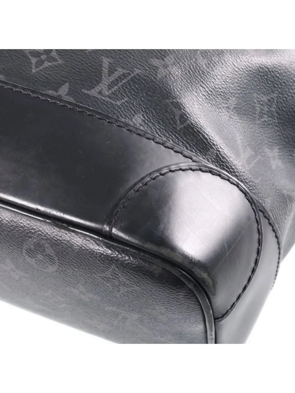 Louis Vuitton Monogram Eclipse Steamer Backpack Black Leather Silver